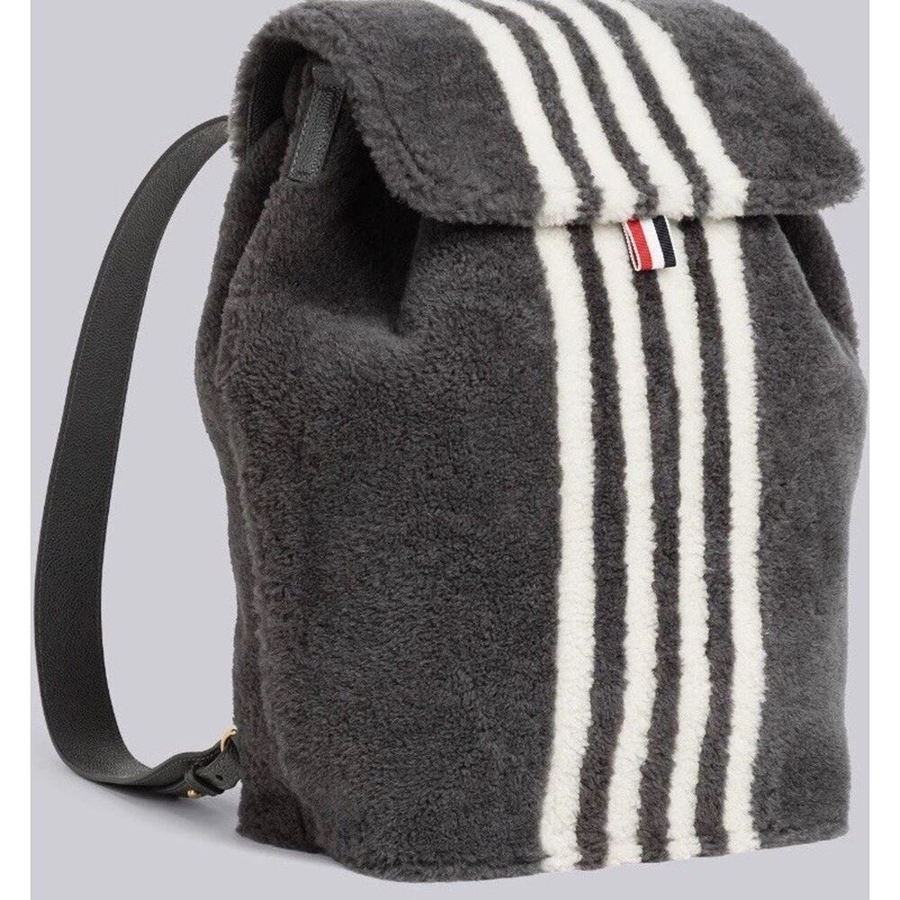 Rare NWT $4000 Thom Browne Grey Shearling & Leather Backpack
